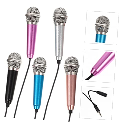 Mikinona 5pcs Mini Microphone Wireless for Podcast Singing Gaming USB Compatible Smartphones Tablets Laptops