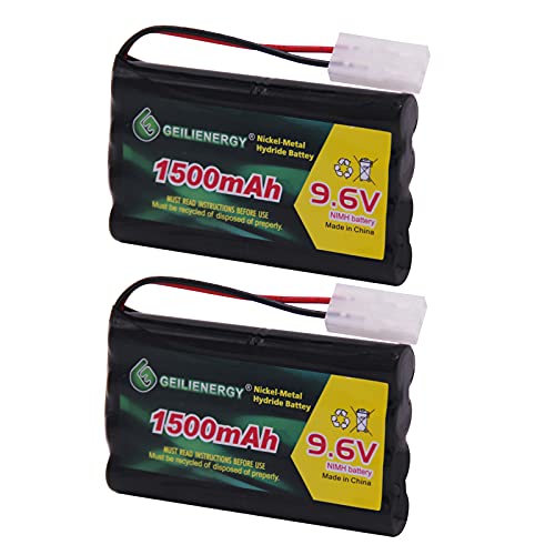 2 Pack 9.6V 1500mAh NI-MH Rechargeable Battery Pack Tamiya Plug for RC Car Boats Robots
