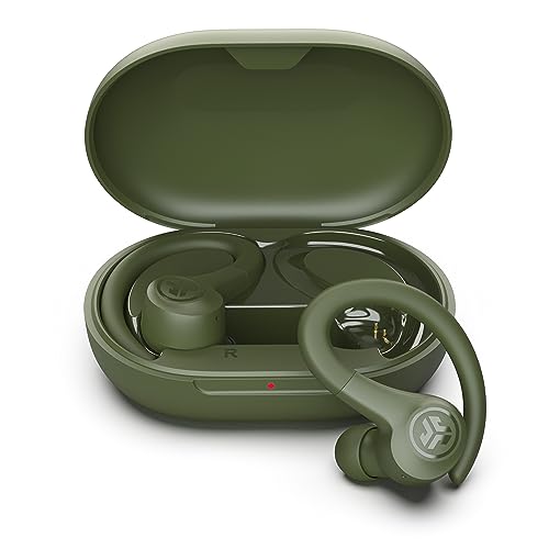 JLab Go Air Sport, Wireless Workout Earbuds Featuring C3 Clear Calling, Secure Earhook Sport Design, 32+ Hour Bluetooth Playtime, and 3 EQ Sound Settings (Green) - color: Green, style: Sport