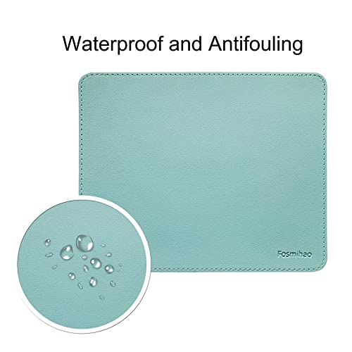 Leather Double Side Mouse Pad With Stitched Edge - Waterproof Ultra Thin for Computers, Laptop, Office & Home, 10.2 x 8.3 Inch, 1 Pack (Azury) - color: Azury
