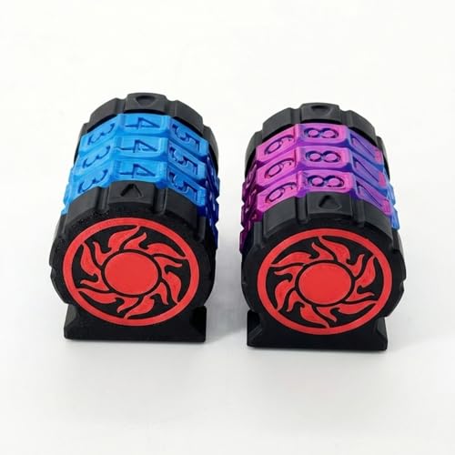 2 Pack Life Counter - HP Tracker with Tracking Card Slo MTG 3 Rings Sun Fire Pattern Tabletop RPG Dungeons and Dragons(2pcs Black)