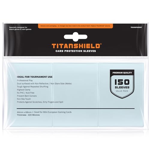 TitanShield (150 Sleeves) Mini European Sized Board Game Card Sleeves