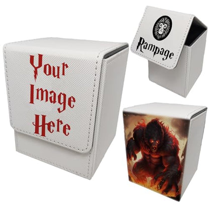 Custom Card Deck Box, Make Your Own Card Cases, Premium Leather Deck Case for TCG, MTG, CCG, OCG Storage, Compatible with Magic The Gathering - size: Vertical