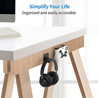 SOKUSIN Headphone Stand Headset Holder - Adhesive Gaming Earphones Hanger, Universal Desk Wall Mount Hook for All Headphone/Controller, Compatible with Beats, AirPods Max,Sony, JBL (Black) - color: Black