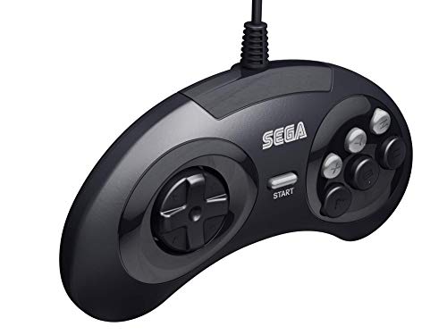 Retro-Bit Official Sega Genesis Controller 6-Button Arcade Pad for Sega Genesis - Original Port (Black) - color: Black