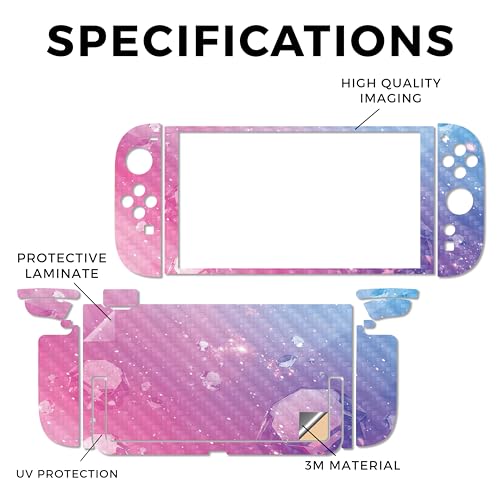 Carbon Fiber Gaming Skin Compatible with Nintendo Switch 2 Console Only - Pink Diamond - Premium 3M Vinyl Protective Wrap Decal Cover - Easy to Apply | Crafted in The USA by MightySkins