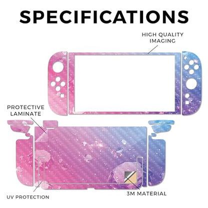 Carbon Fiber Gaming Skin Compatible with Nintendo Switch 2 Console Only - Pink Diamond - Premium 3M Vinyl Protective Wrap Decal Cover - Easy to Apply | Crafted in The USA by MightySkins