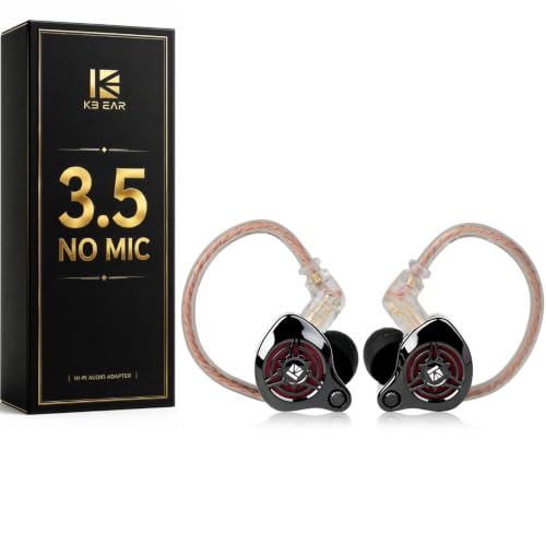 2026 Latest erabuds,KBEAR BK1 Wired Gaming Earbuds,10mm Single DD in Ear Monitor,HiFi Headset Wired Earbuds IEM Earphones with Detachable Cable for Gaming/Music/Video (White, 3.5 with mic) - color: E