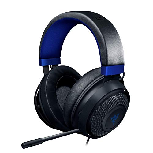 Razer Kraken Gaming Headset: Lightweight Aluminum Frame - Retractable Noise Isolating Microphone - for PC, PS4, PS5, Switch, Xbox One, Xbox Series X & S, Mobile - 3.5 mm Headphone Jack - Black/Blue - color: Black/Blue