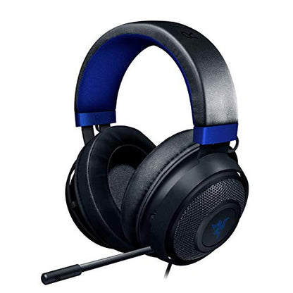 Razer Kraken Gaming Headset: Lightweight Aluminum Frame - Retractable Noise Isolating Microphone - for PC, PS4, PS5, Switch, Xbox One, Xbox Series X & S, Mobile - 3.5 mm Headphone Jack - Black/Blue - color: Black/Blue