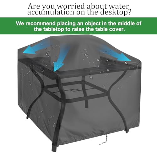 Outdoor Table Cover Square 24 inch Patio Table Cover Waterproof | Patio Furniture Covers Rectangular for Outside Small Table and Chair Sets, Fire Pit, Coffee Table, Ottoman-24"L x 24"W x 28"H