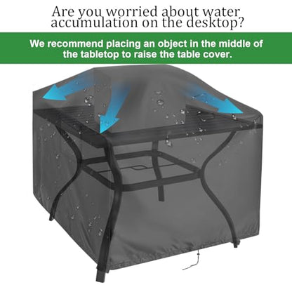 Outdoor Table Cover Square 24 inch Patio Table Cover Waterproof | Patio Furniture Covers Rectangular for Outside Small Table and Chair Sets, Fire Pit, Coffee Table, Ottoman-24"L x 24"W x 28"H