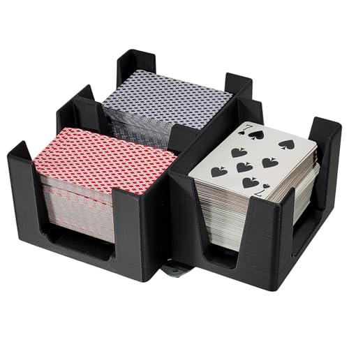 Revolving Nine Deck Playing Card Tray for 3-9 Decks: Made in USA (Black) | Rotates 360°, Plastic, Holds up to 9 decks, Includes swivel turn table base, for Hand N Foot, Samba, Newt's Playing Cards - color: Black, size: 9 Deck