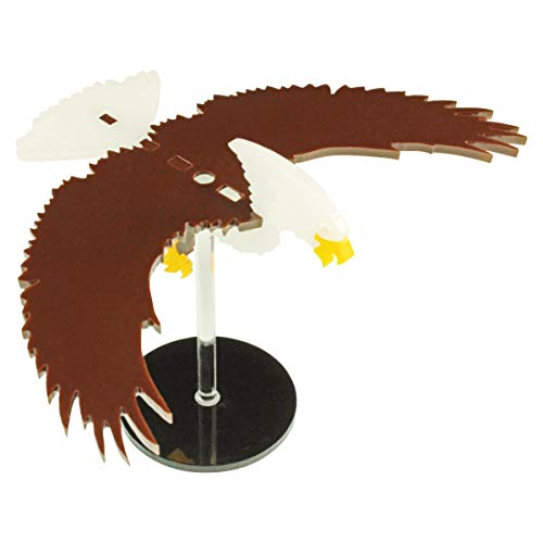 LITKO Bald Eagle Character Mount | Compatible with D&D & Pathfinder | Brown & white acrylic bald eagle mount | 50mm round base, clear peg | 30mm platform for hero | Requires glue assembly - style: Eagle