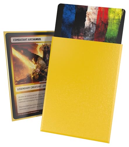 Ultimate Guard Cortex Outer Card Sleeves, 100 Standard Size TCG Sleeves, 66 x 91mm, Yellow Back, Matte Finish, No PVC & Acid-Free, High Clarity