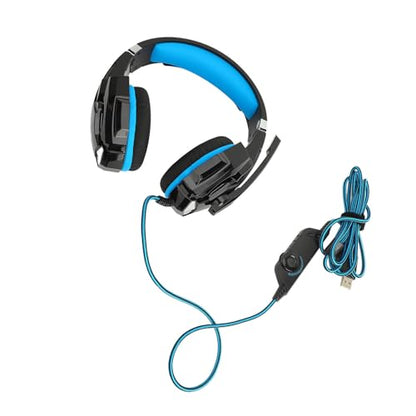SUNGOOYUE Wired Gaming Headset, OverEar Noise Canceling Headphones with Microphone, Soft Earmuffs for PC, Mobile Phone, Computer, Comfortable Ergonomic Design, Impressive Noise Isolating Microphone,