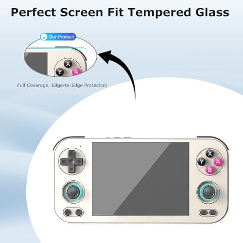 【2Pack】 for Anbernic RG476H Retro Handheld Game Console Screen Protector – 9H Tempered Glass, Anti-Scratch, HD Clarity, Touch Sensitive, Easy Installation, Anti-Fingerprint, Bubble-Free