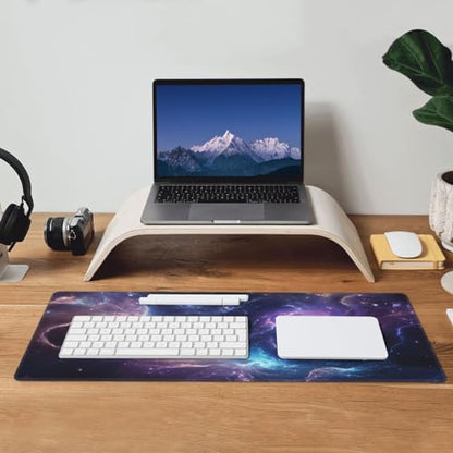 Gaming Mouse Pad Desk Pad,Extended Big Mouse Pad,31.5x11.8 Inch Long Computer Keyboard Mouse Mat Mousepad with 3mm Non-Slip Base and Stitched Edge for Gaming and Office… (Nebula) - color: Nebula