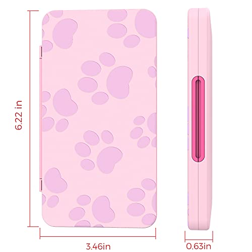 HEIYING Switch Game Case with 48 Precise Slots for Nintendo Switch 2 / OLED | Portable Game Card Holder, Hard ABS Shell with Soft Silicone Lining, Precise Card Slots,Magnetic Closure for Easy Access - color: Pink Cat Paws