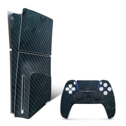 MightySkins Carbon Fiber Skin for PS5 PlayStation 5 Slim Disc Edition Bundle - Acid Hex Protective, Durable Textured Carbon Fiber Finish Easy to Apply Made in The USA - color: Acid Hex, size: PS5 Slim Disc Edition Bundle