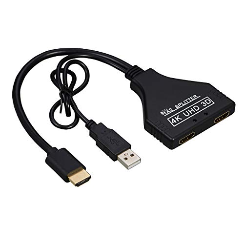 xiwai HDMI-Compatible 1.3 to Dual Female Splitter Switch Extension Adapter Cable with Power for HDTV Laptop 1080P - style: With USB Power