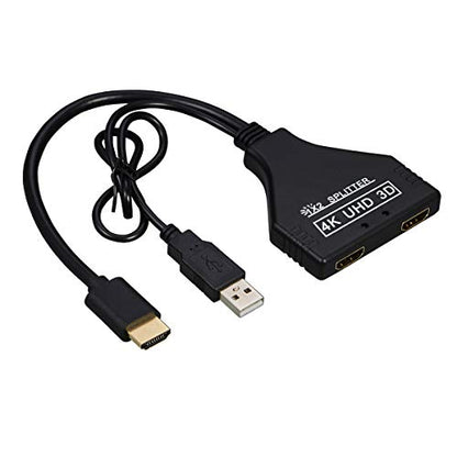 xiwai HDMI-Compatible 1.3 to Dual Female Splitter Switch Extension Adapter Cable with Power for HDTV Laptop 1080P - style: With USB Power