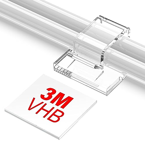 Adhesive Cable Clips Cord Organizer Clear (45 PCS, Large), Outdoor Light Clips for Christmas String Lights, Wall Wire Holder Clips for Ethernet Cable Management Under Desk, Led Light Hooks - color: Clear, size: Large