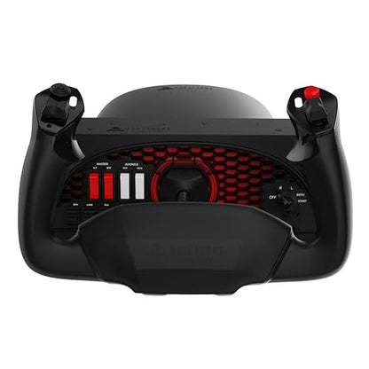 Honeycomb Alpha Flight Controls Yoke & Switch Panel — Flight Simulator Yoke w/ 180° Rotation, Steel Shaft, Ignition Switch, Fully-Equipped Handles, Dual Mounting — Compatible w/PC & Mac | Full 180 Degree Yoke Rotation, Steel Shaft with Dual Linear Ball Be
