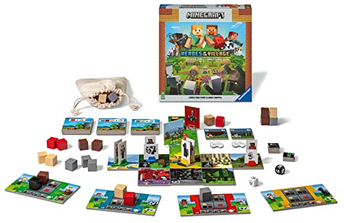 Ravensburger Minecraft Heroes of The Village | Cooperative Board Game | Exciting & Unpredictable | Perfect for Families and Minecraft Enthusiasts | Suitable for Kids & Adults