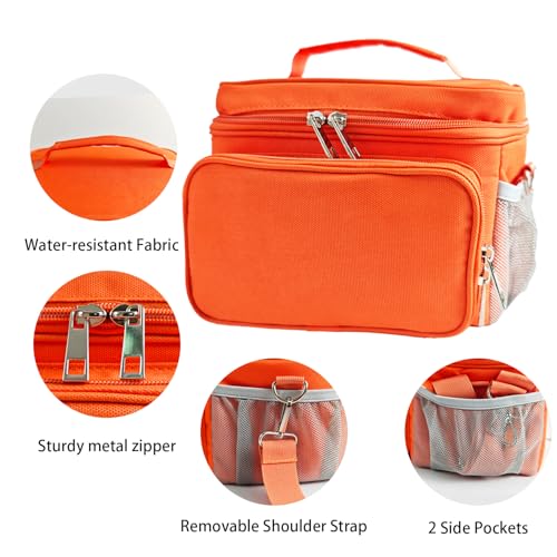 Travel Carrying Case Compatible with Yoto Player Bluetooth Speaker and Headphone Accessories, Card Holder Holds up to 80 Cards with Shoulder Strap, Bag Only (Orange) - color: Orange