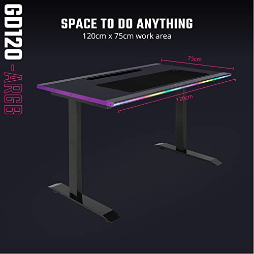 Cooler Master GD120 A1 ARGB 30th Anniversary PC Gaming Desk, Ambient ARGB, Water-Repellent Mousepad, 220lbs Weight Support, 3 Height Levels, Cable Management Tray, 47.2Dx29.5W Workstation|Home Office - style: GD120 ARGB 30th Anniversary