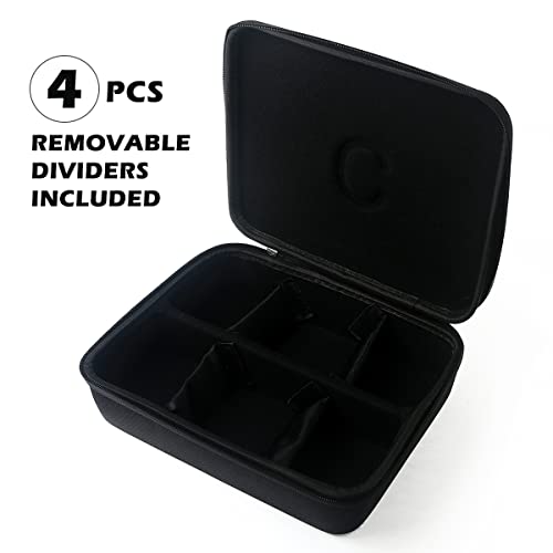 Hard Travel Card Game Case Includes 4 Removable Dividers and 500 Counts Card Sleeves, Holds Up To 1600 Cards for Cards Against Humanity and Other Types of Games, Black