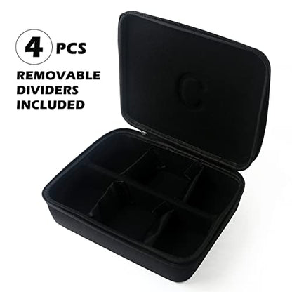 Hard Travel Card Game Case Includes 4 Removable Dividers and 500 Counts Card Sleeves, Holds Up To 1600 Cards for Cards Against Humanity and Other Types of Games, Black