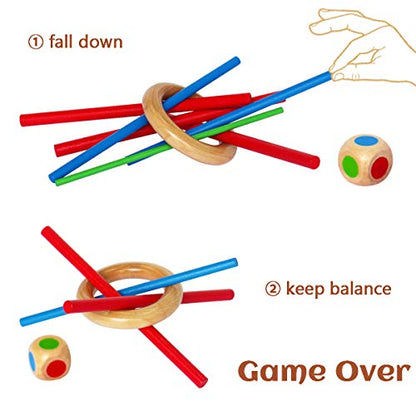 Keep It Steady Fun Family Games for Kids and Adults - Balance & Patience Training - Wooden Stick Toys for Creative Kids Games