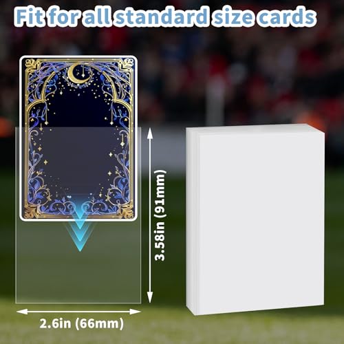 100 Counts Card Sleeves for Trading Cards, Soft Penny Card Sleeves Clear Plastic Card Protectors Fit for Sports Cards, MTG Game Card Standard Cards,Baseball Card