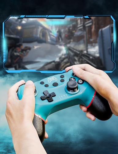 Diswoe Switch Pro Controller, Wireless Switch Controller for Switch 2/Lite/OLED, Bluetooth Gaming Controller with Hall Effect Joystick, Controller for PC/Android Phone with Gyro Sensor Turbo Vibration - color: Blue