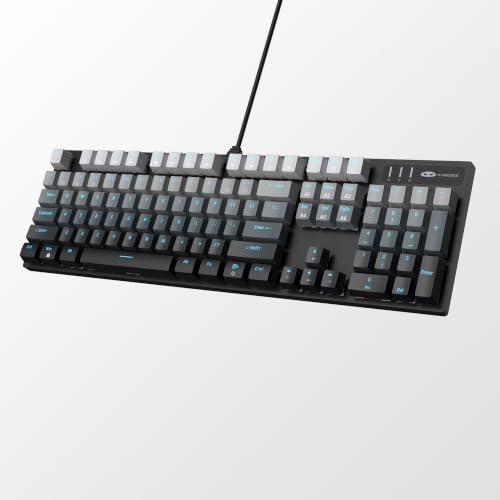 MageGee Mechanical Gaming Keyboard, Wired USB Adjustable Backlight Keyboard, New Mechanical Storm 100% Anti-ghosting Keyboard with Blue Switches for Windows PC/MAC Games - color: grey red switch