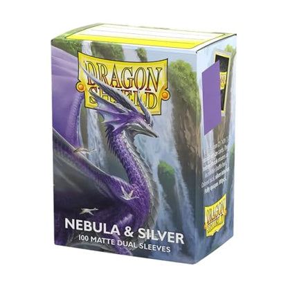 Dragon Shield | Matte Dual Standard Size Card Sleeves | 100ct - Smooth & Tough Premium TCG Sleeves - Compatible with Pokemon, One Piece, and Magic: The Gathering | Nebula & Silver - color: Nebula & Silver