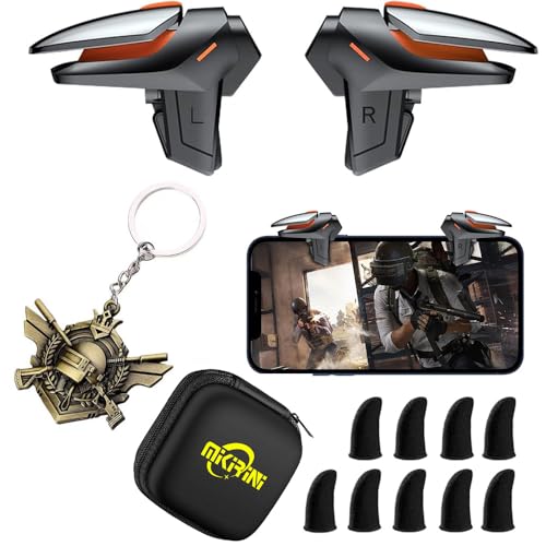 Mikirini 13 in 1 PUBG Mobile Phone Triggers, Max Phone Thickness:18mm | Controller for PUBG/Call of Duty/Free Fire/Fornite, compatible with iPhones & Android Phones