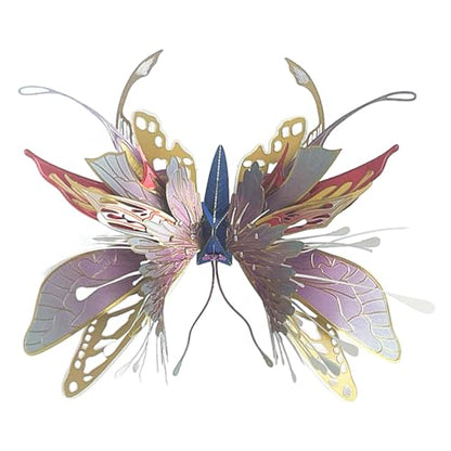 Butterfly 3D Metal Puzzle for Adults, Mechanical Butterfly Metal Model Building Kit, 50+PCS Steampunk Bionic QianYuDie Jigsaw Puzzles Animal, DIY Craft Kit Toy Gift -KIT - style: 50PCS+, KIT Version, Edition 1