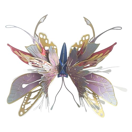 Butterfly 3D Metal Puzzle for Adults, Mechanical Butterfly Metal Model Building Kit, 50+PCS Steampunk Bionic QianYuDie Jigsaw Puzzles Animal, DIY Craft Kit Toy Gift -KIT - style: 50PCS+, KIT Version, Edition 1