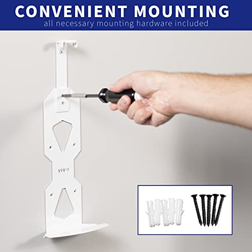 VIVO Steel Wall Mount Bracket Designed for PS5 Gaming Console, Vertical Display for PlayStation 5, Open Design, 2 Controller Mounts, White, MOUNT-PS5W - color: White
