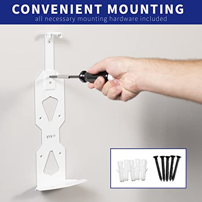 VIVO Steel Wall Mount Bracket Designed for PS5 Gaming Console, Vertical Display for PlayStation 5, Open Design, 2 Controller Mounts, White, MOUNT-PS5W - color: White