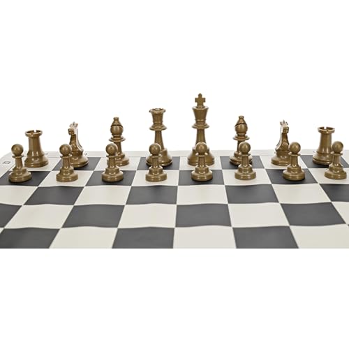 WE Games Color Bright Plastic Staunton Tournament Chess Pieces with 3.75 in. King - Half Chess Set of Chess Pieces Only, Gold - color: Gold