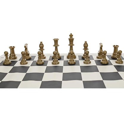 WE Games Color Bright Plastic Staunton Tournament Chess Pieces with 3.75 in. King - Half Chess Set of Chess Pieces Only, Gold - color: Gold