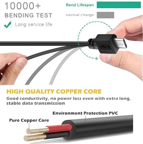 2 Pack 10ft Charging Cable Compatible with PS4 Controller, Play and Charger Cable Data Sync Cord Compatible with PlayStation 4 PS4 Controllers and Xbox One Controllers