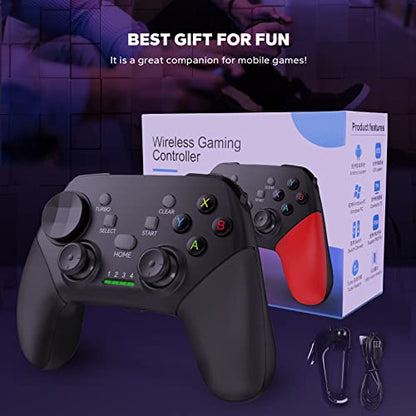 Megadream Wireless Mobile Gaming Controller Gamepad for iPhone/Android/iPad/PC/Switch/PS4/iPad Joystick with Phone Holder, Supported Cloud Game, Streaming on PS5/X-box, Turbo, Direct Play, iPhone 17 - color: Black
