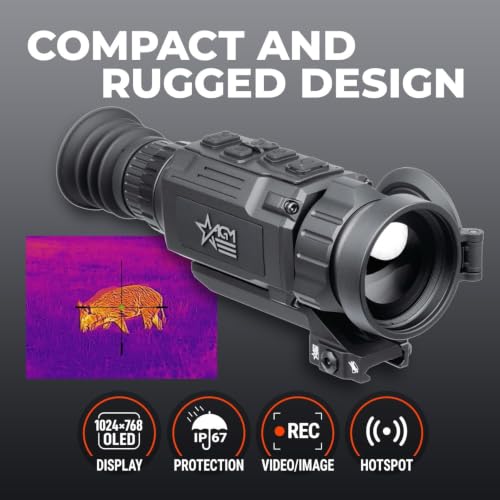 AGM Global Vision Rattler V2 Thermal Imaging Scope for Hunting, High Resolution with High Sensitivity Thermal Optics, Waterproof & Durable, Includes Thermal Targets & Cleaning Cloth - style: 50-640