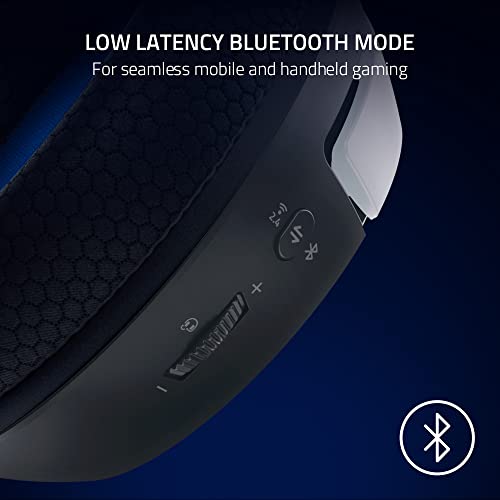 Razer Kaira Wireless PlayStation Gaming Headset, White & Black | 50mm Drivers, HyperClear Cardioid Mic, Memory Foam Cushions, Bluetooth, 30 Hr Battery, for PlayStation 5, PS4, PC, Mobile - color: White/Black, style: Kaira HyperSpeed