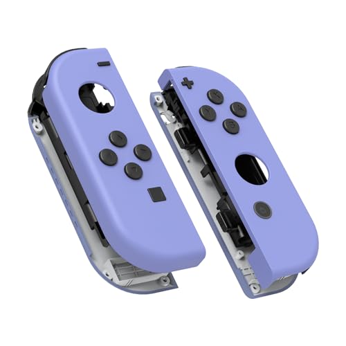 eXtremeRate DIY Replacement Shell Buttons for Nintendo Switch & Switch OLED, Light Violet Custom Housing Case with Full Set Button for Joycon Handheld Controller [Only The Shell, NOT The Joycon] - color: Light Violet